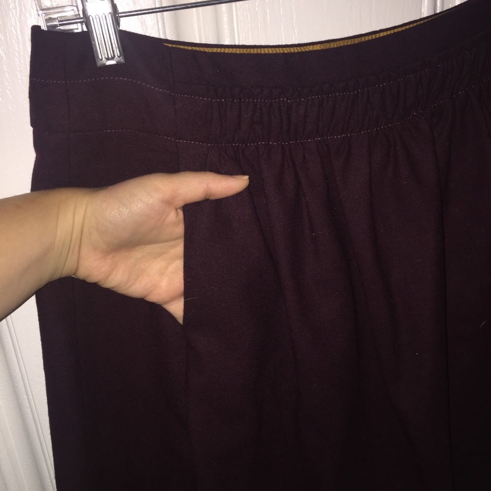 Burgundy JCrew Wool Mini with Pockets